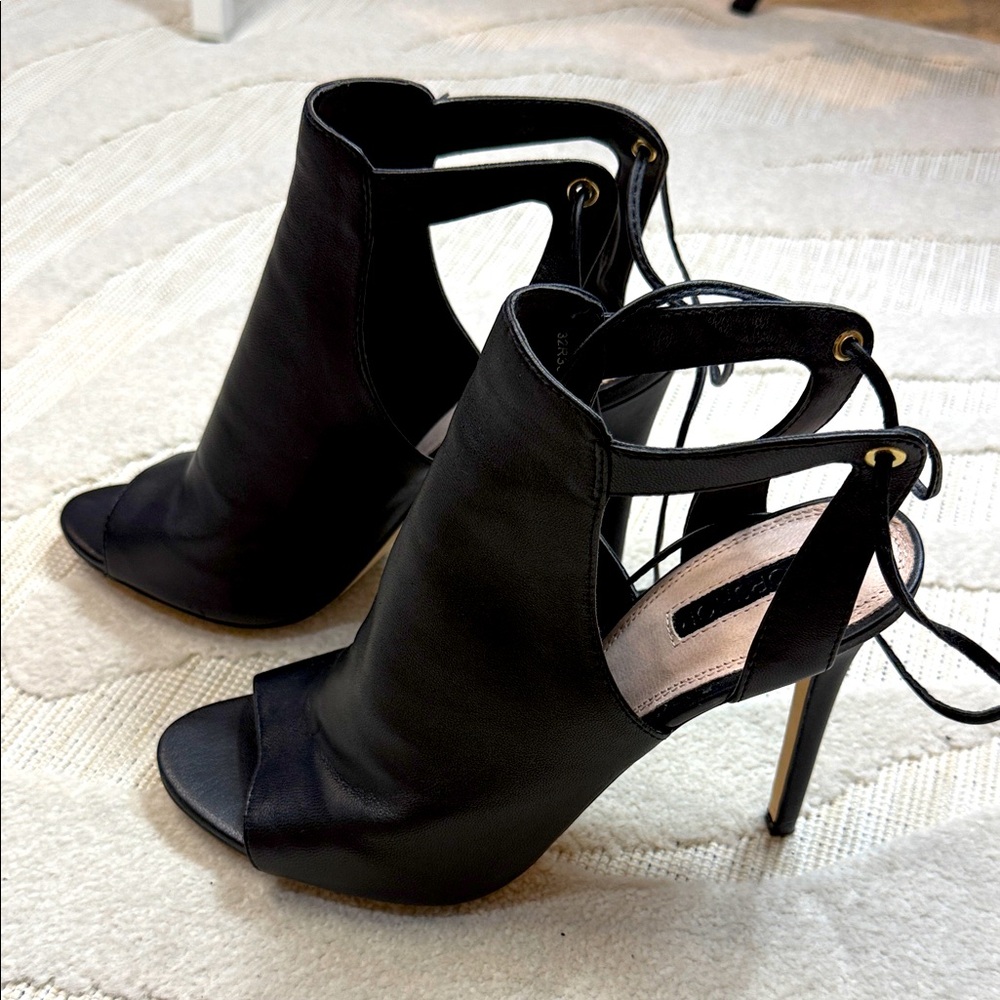 Topshop Black Open-Toe Heels